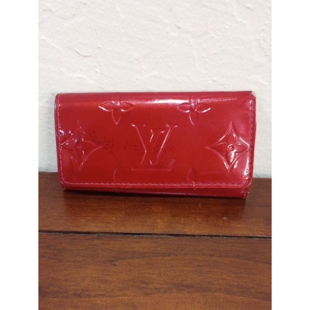 Louis Vuitton Vernis 4 Key Holder Red Patent Monogram Leather Vintage!